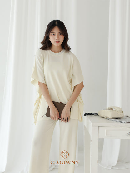 Joel Batwing Knit Set - Broken White