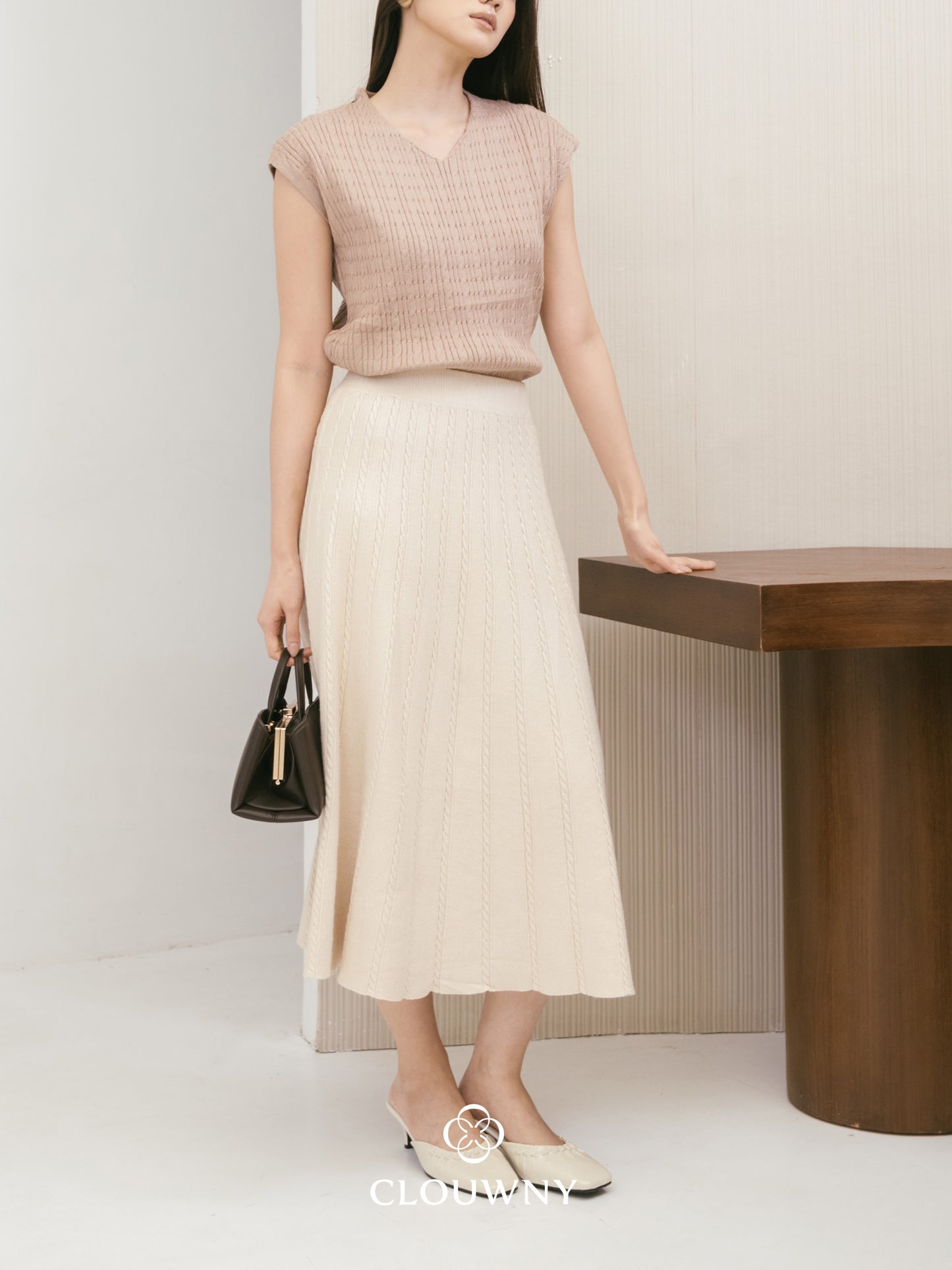 Chesma Knit Skirt - Cream