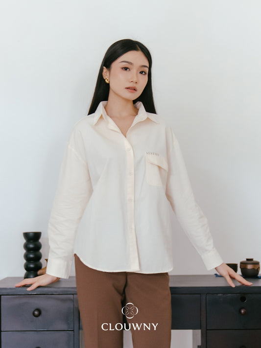 Travis Pocket Shirt - Broken White