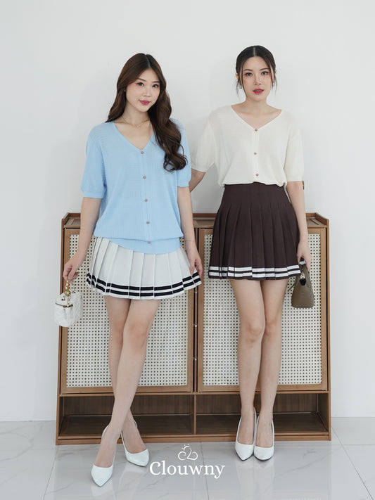 Stripes Tennis Skirt - White