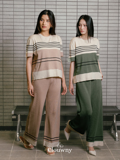 Orly Two Tone Knit Set - Khaki