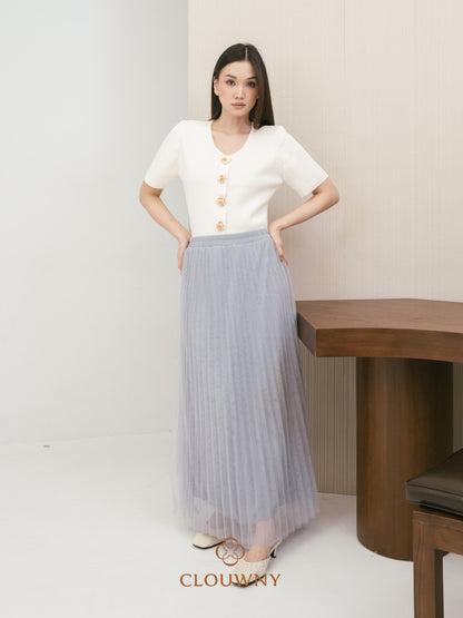 Onyva Tutu Pleats Skirt - Light Grey