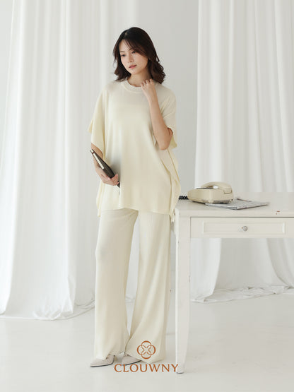 Joel Batwing Knit Set - Broken White