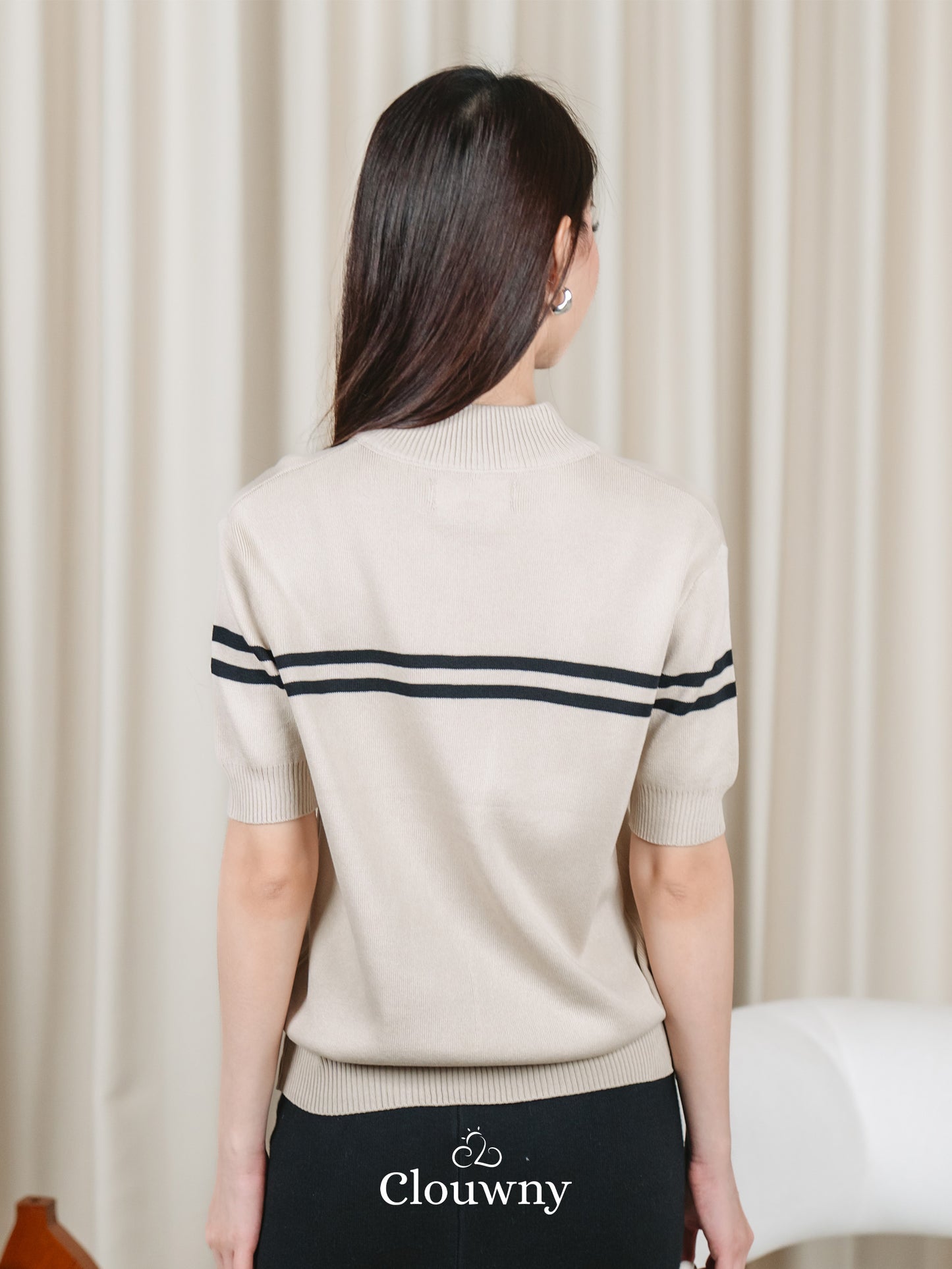 Mia Stripes Top - Khaki