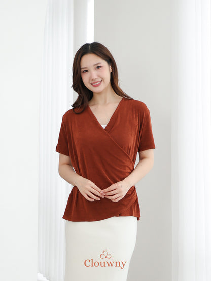 Ladel String Knit Top - Brick