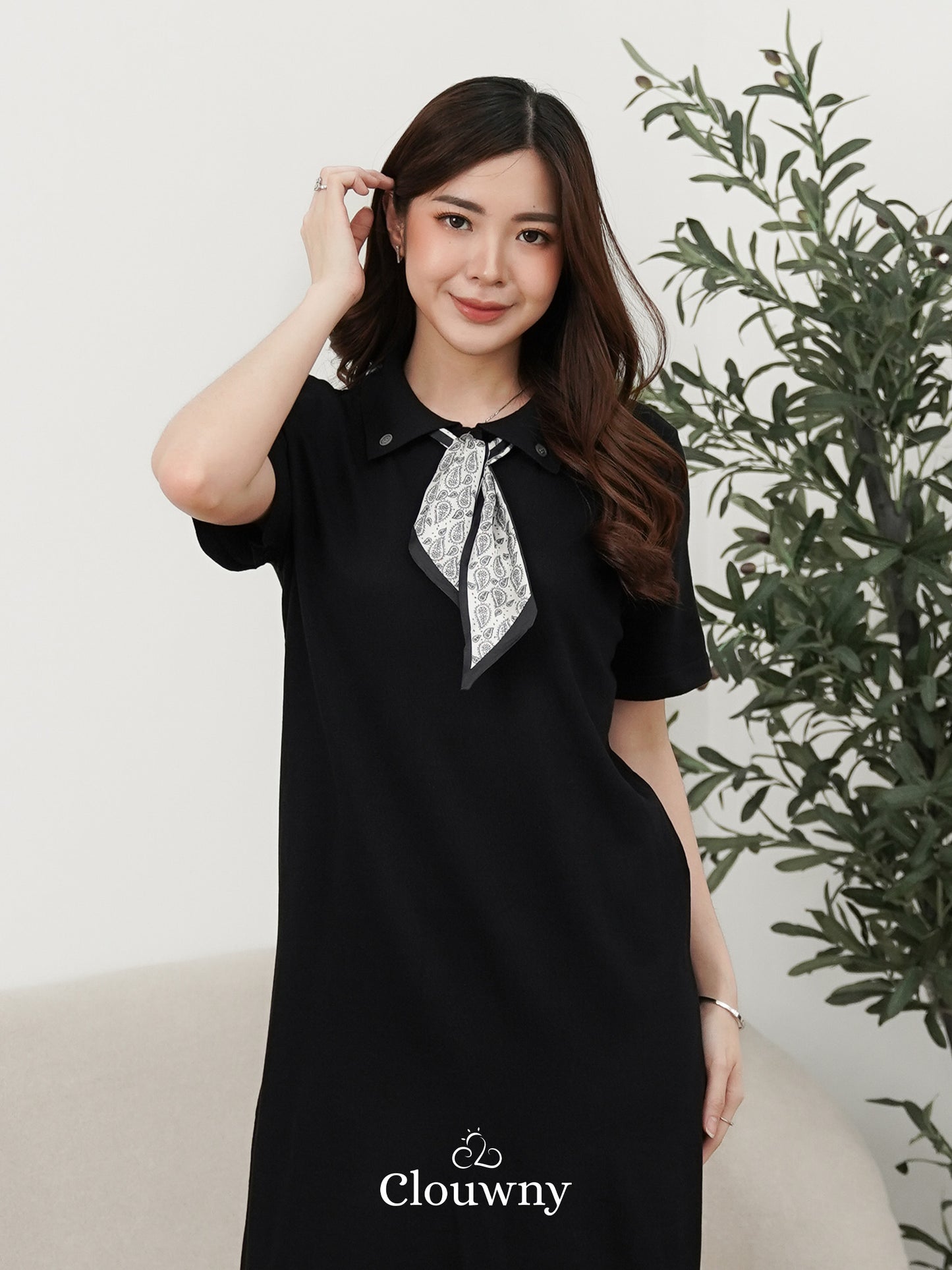 Analise Scarf Dress - Black