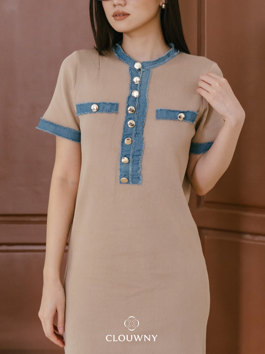 York Denim Dress - Khaki