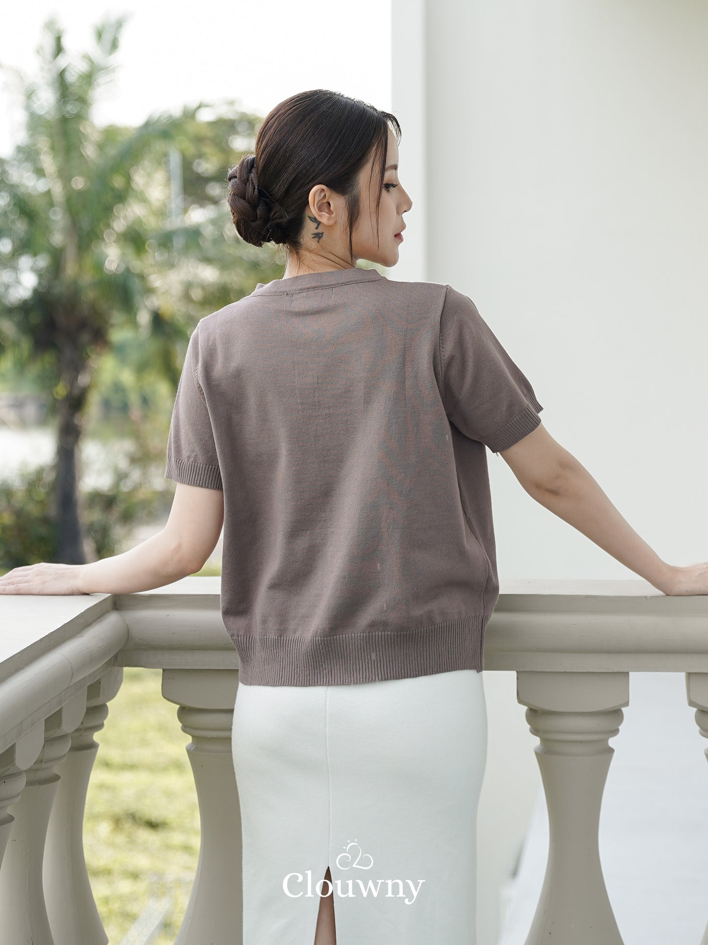 Rizel Double Button Top - Beige