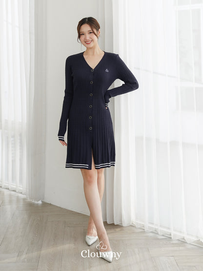 Scarlet Longsleeve Knit Dress - Navy