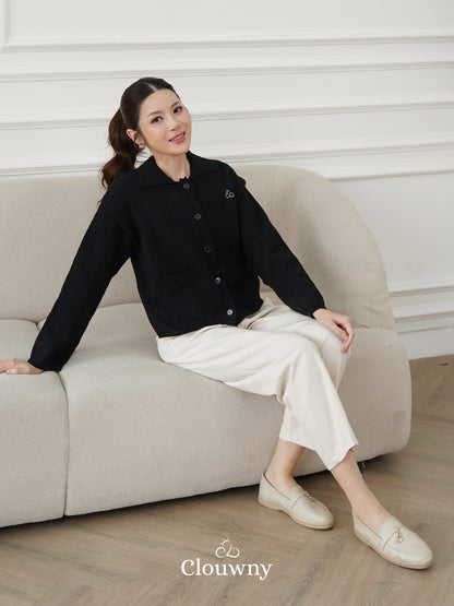 Gratia Pocket Knit Cardigan - Black