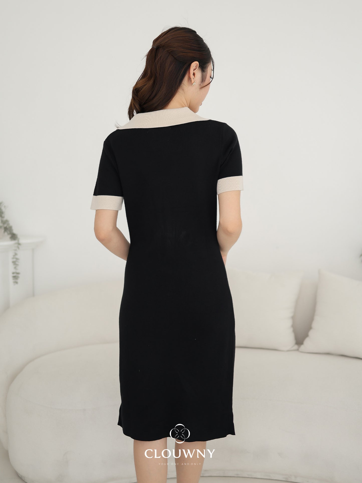 Lesa Double Pocket Knit Dress - Black