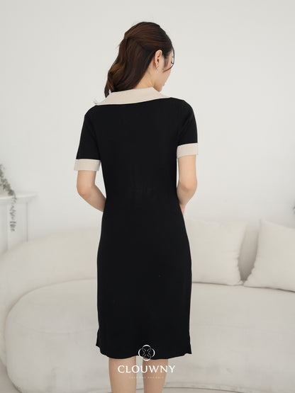 Lesa Double Pocket Knit Dress - Black