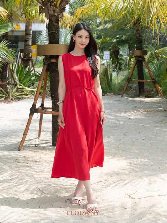 Barla Loose Dress - Red