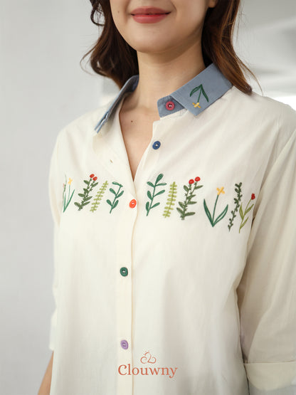 Lavena Button Shirt - Cream