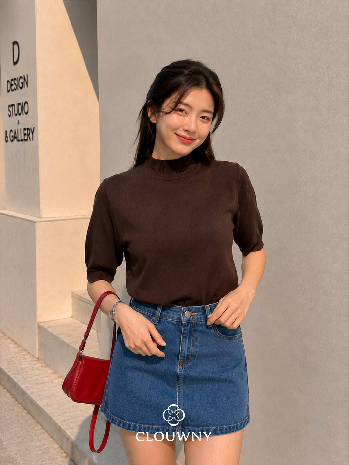 West Round Knit Top - Coffee