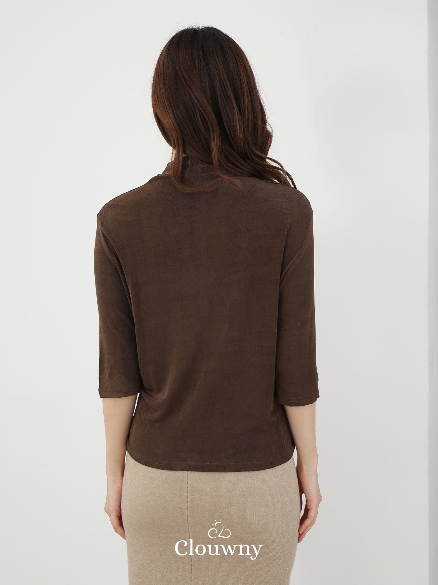 Alfreda Vneck Knit Top - Coffee