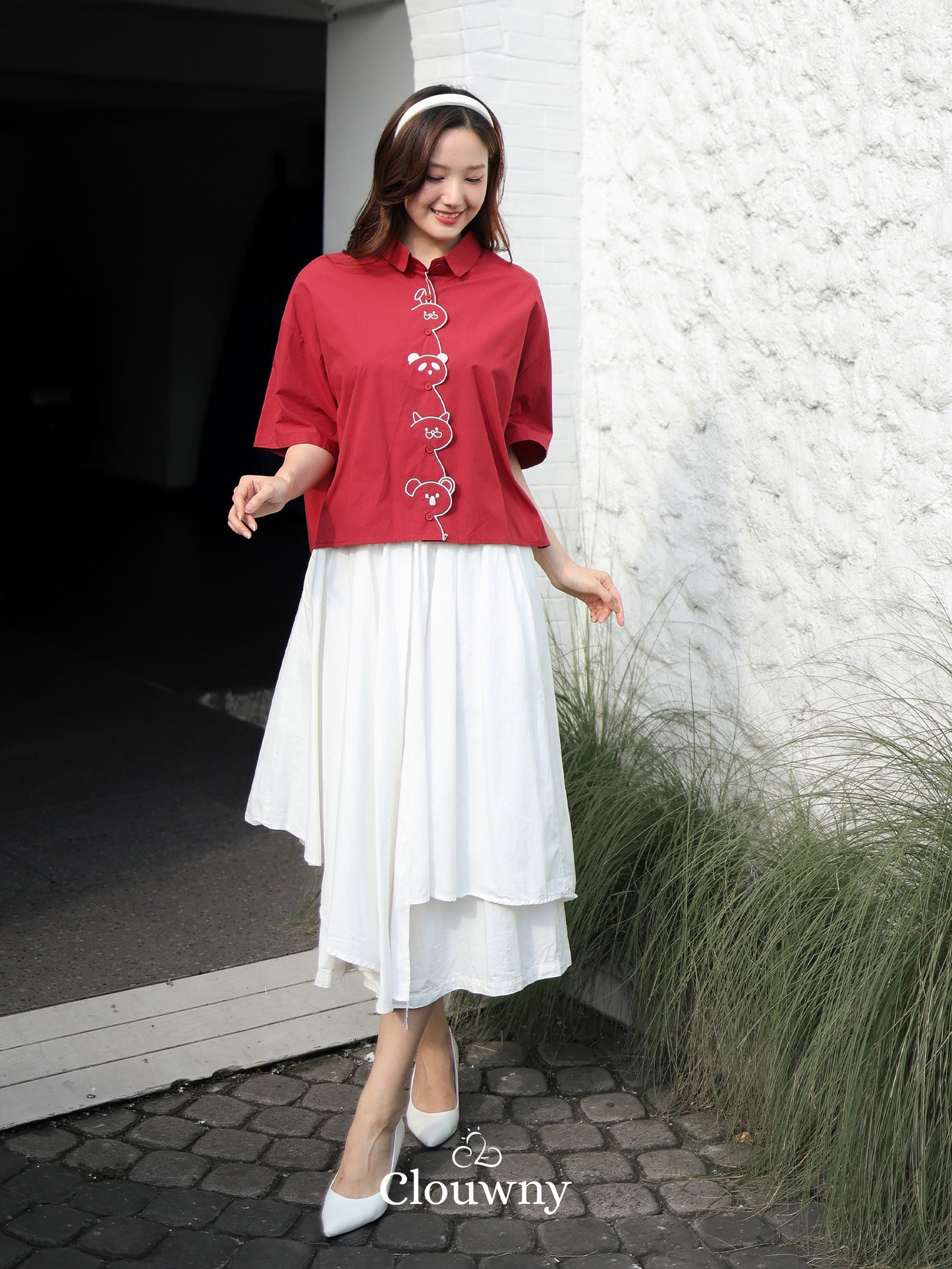 Friends Cotton Shirt - Maroon