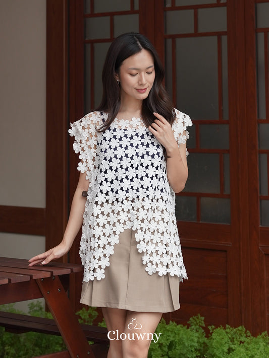 Peony Lace Top - White