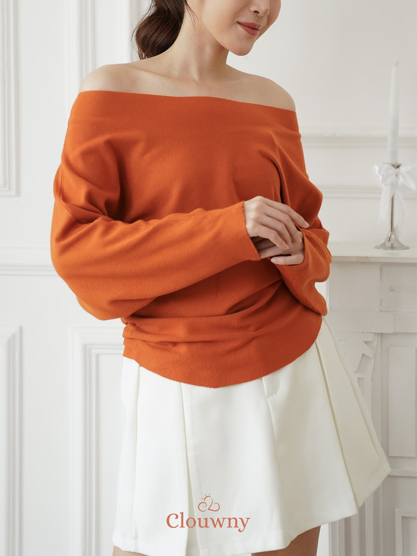 Beatrix Sabrina Knit Top - Coral