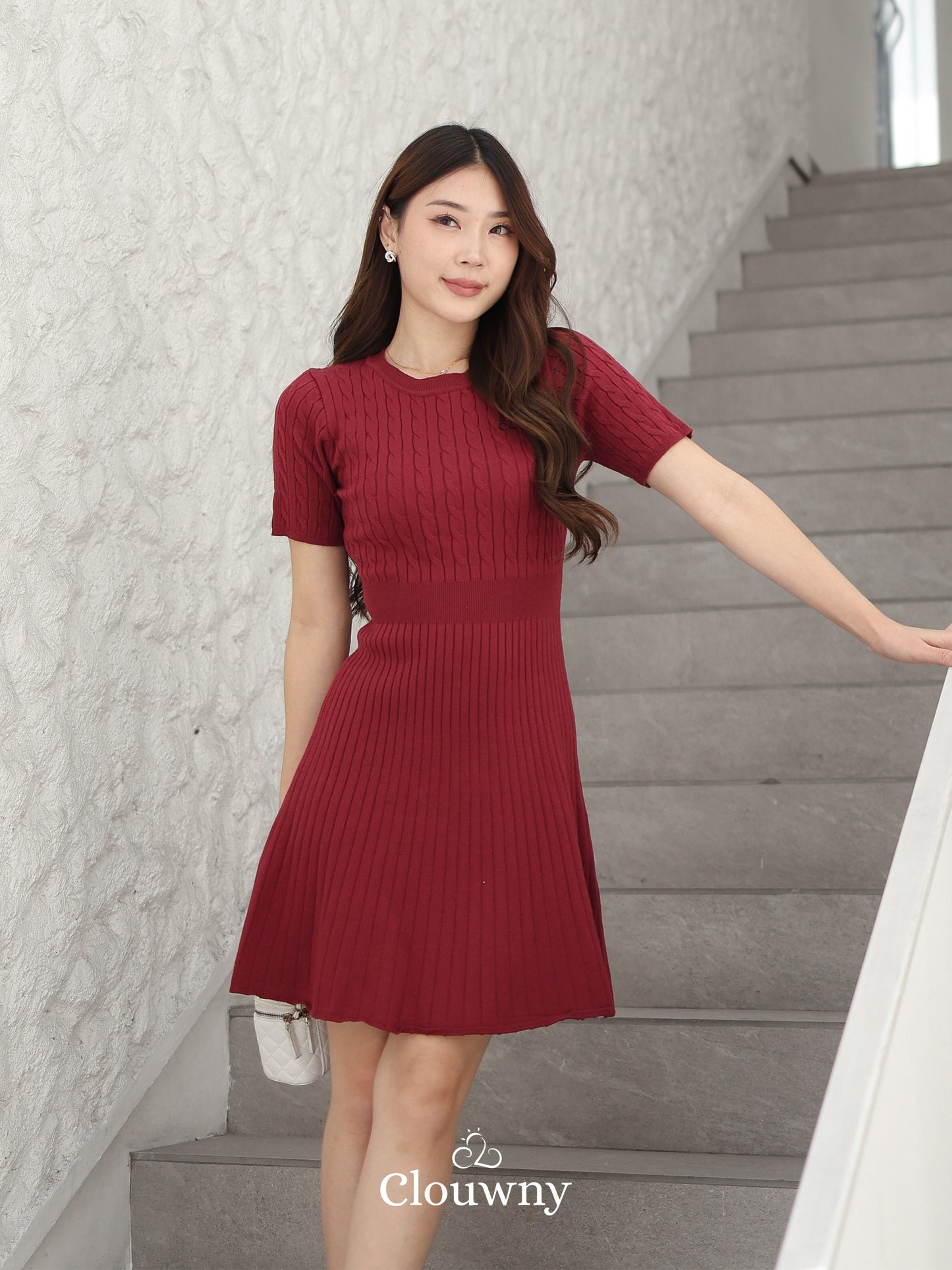 Kansa Knit Dress - Maroon