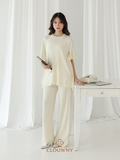Joel Batwing Knit Set - Broken White