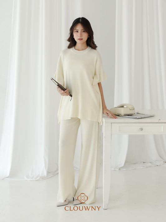Joel Batwing Knit Set - Broken White