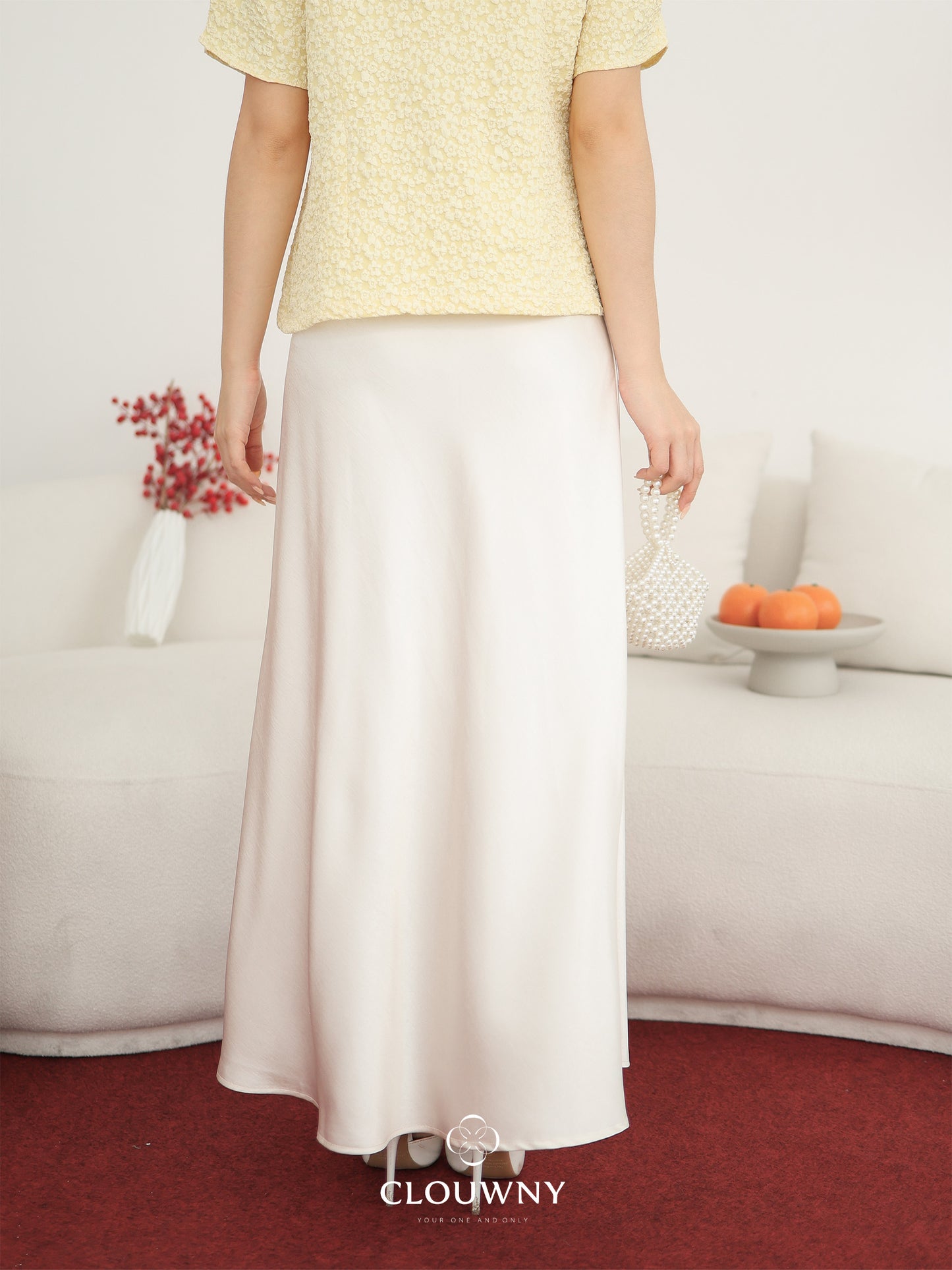 Briela Long Skirt - Ivory Cream