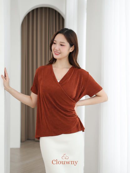 Ladel String Knit Top - Brick
