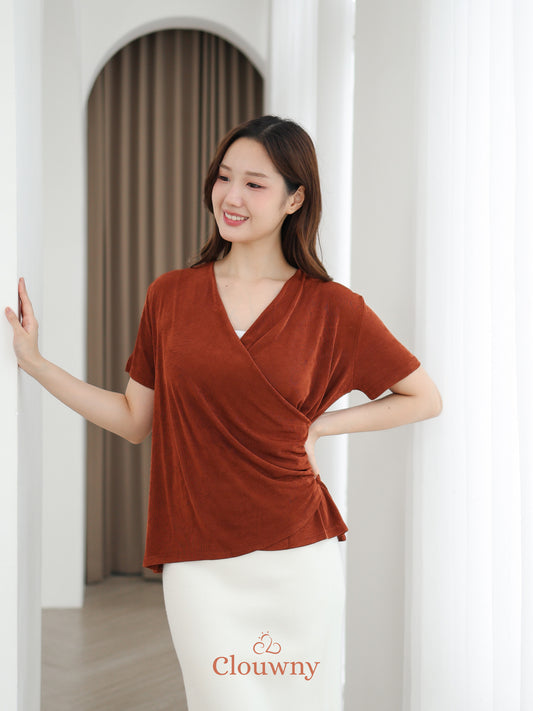 Ladel String Knit Top - Brick