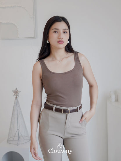 Essential Tanktop Bra Wide Strap - Mocca