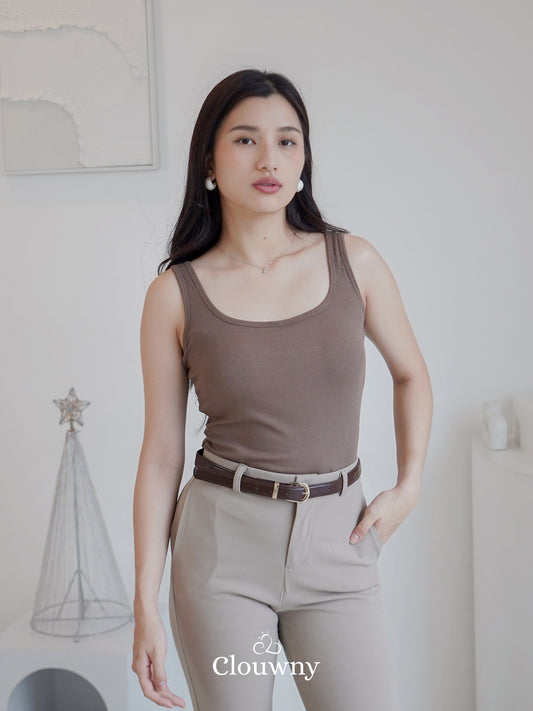 Essential Tanktop Bra Wide Strap - Mocca