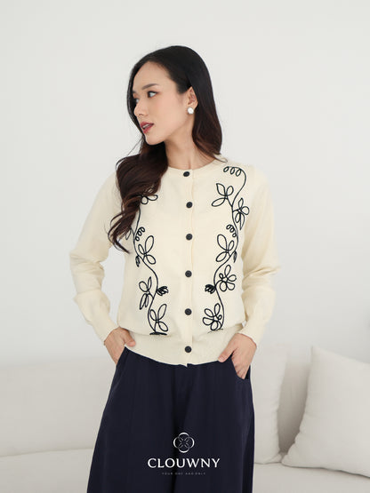 Brinda Button Cardigan - Cream