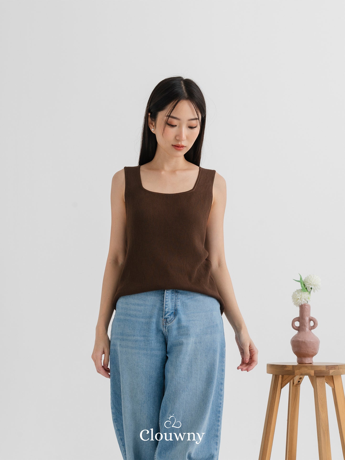 Dovi Knit Tanktop - Coffee