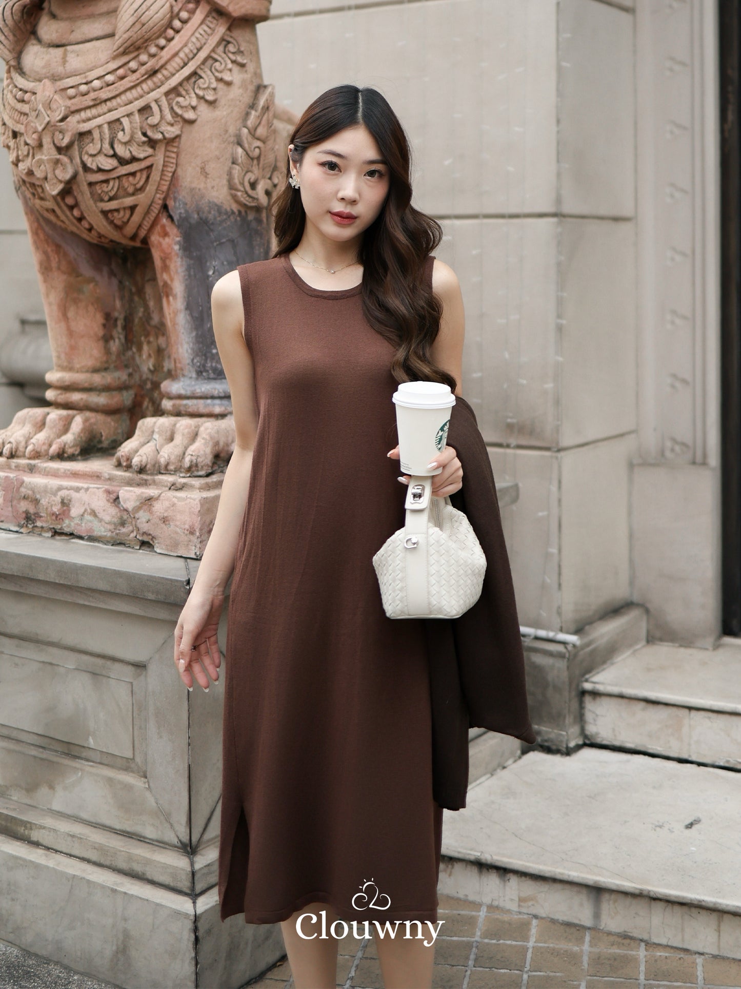 Zaveta Knit Dress - Coffee