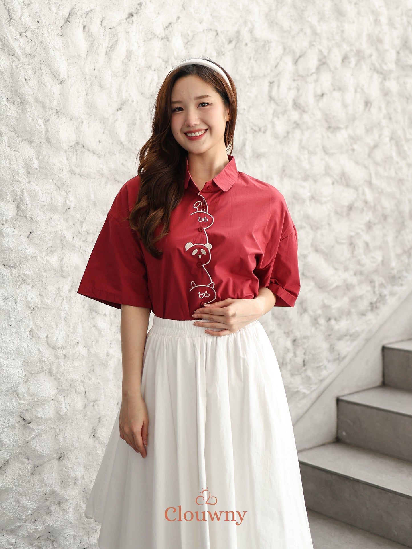 Friends Cotton Shirt - Maroon