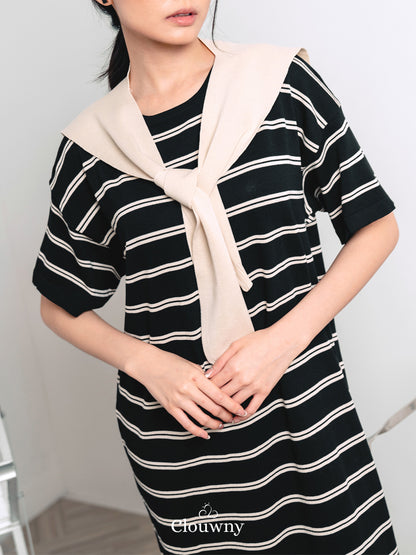 Sara Scarf Dress - Black