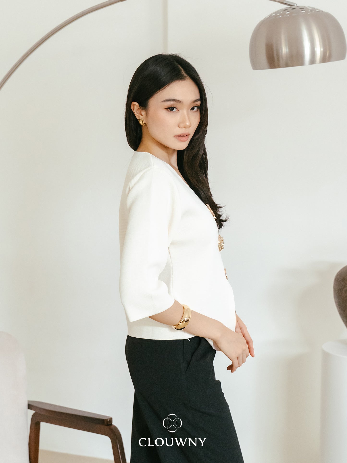 Helios Midisleeve Top - Cream