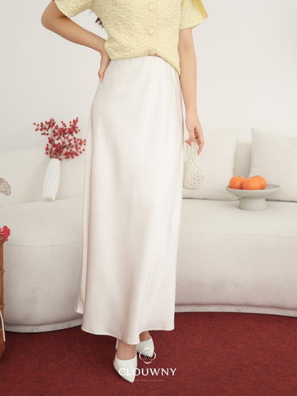 Briela Long Skirt - Ivory Cream