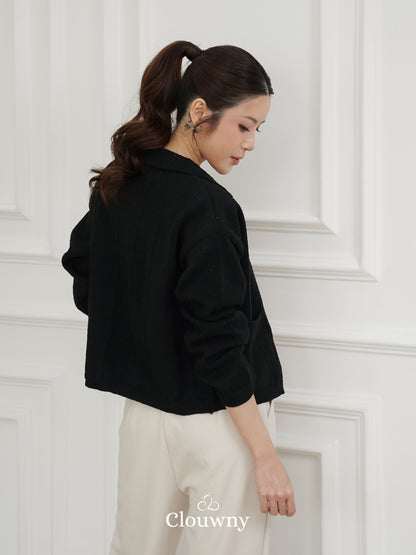 Gratia Pocket Knit Cardigan - Black