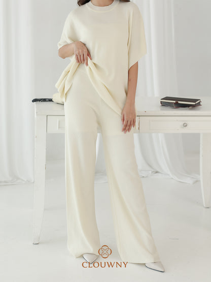 Joel Batwing Knit Set - Broken White