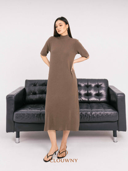 Mirage Turtle Knit Dress - Beige