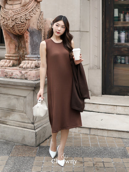 Zaveta Knit Dress - Coffee