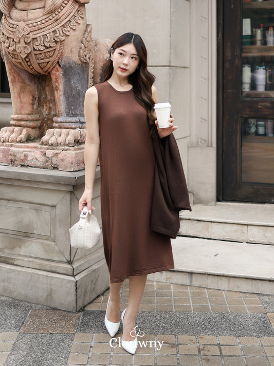 Zaveta Knit Dress - Coffee
