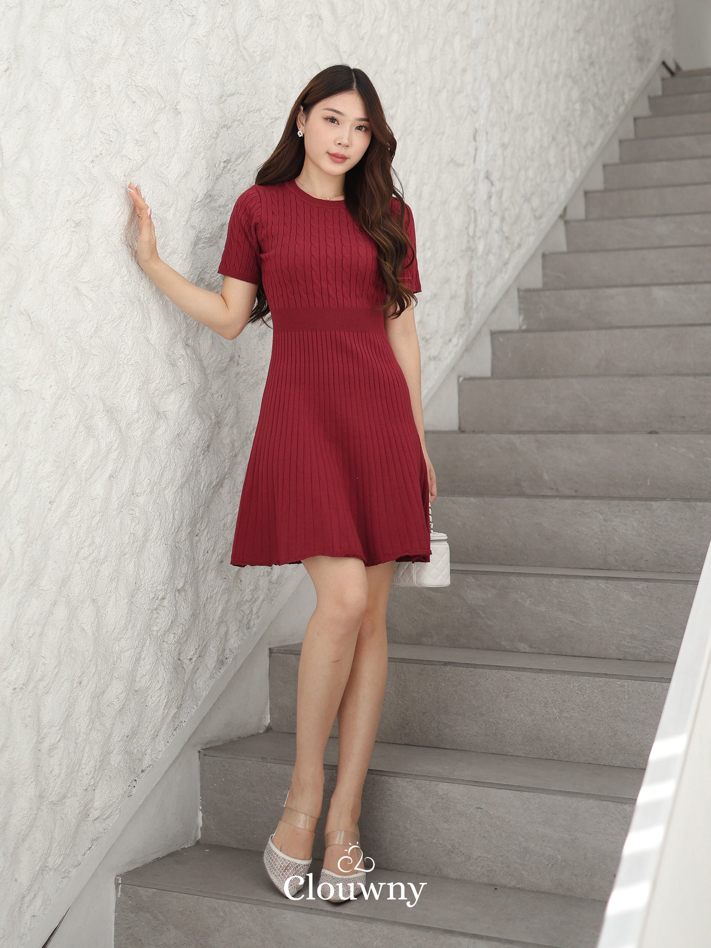 Kansa Knit Dress - Maroon