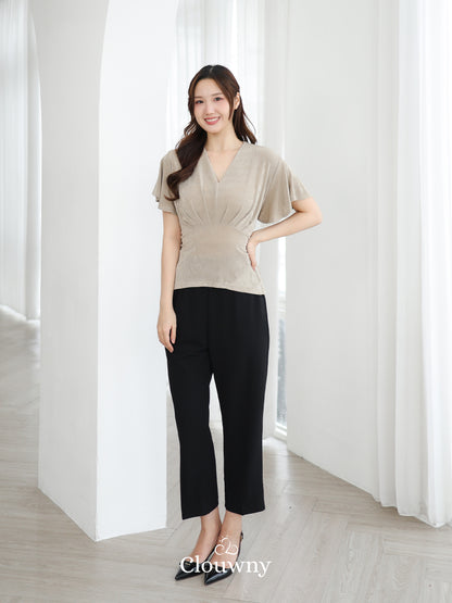 Cora Bow Knit Top - Oat