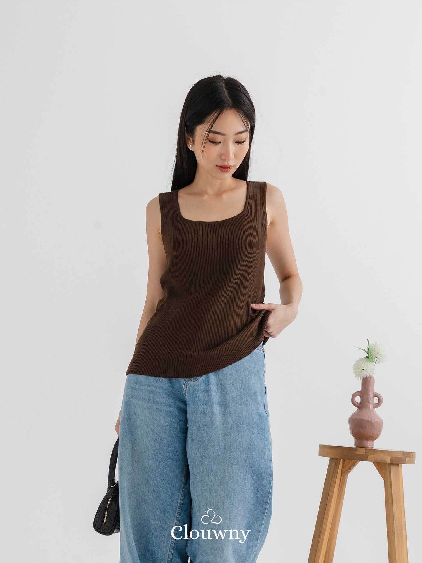 Dovi Knit Tanktop - Coffee