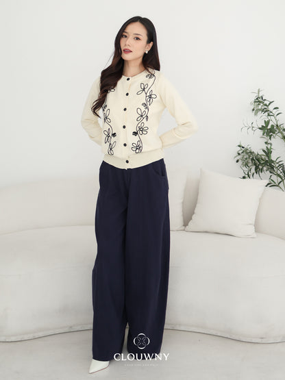 Brinda Button Cardigan - Cream