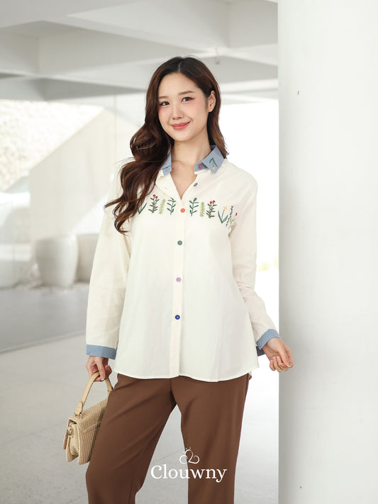 Lavena Button Shirt - Cream