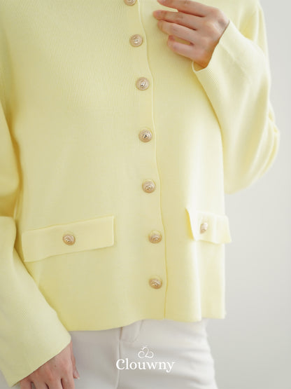 Luxen Button Cardigan - Yellow