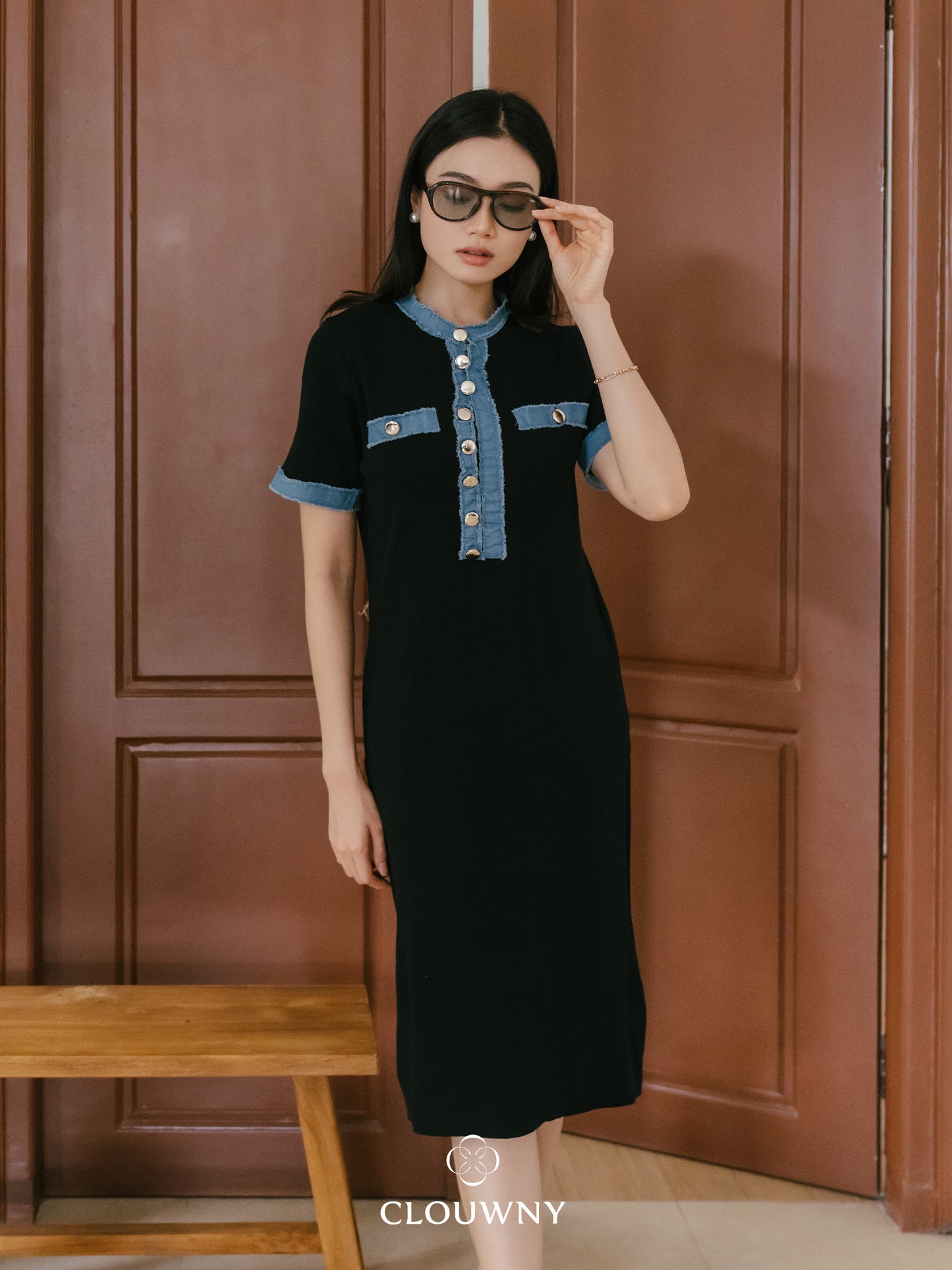 York Denim Dress - Black